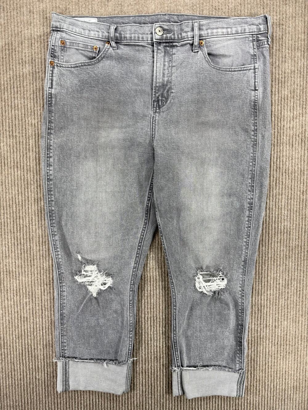 GAP Vintage Slim Mid Rise Distressed Grey Jeans 33 16R